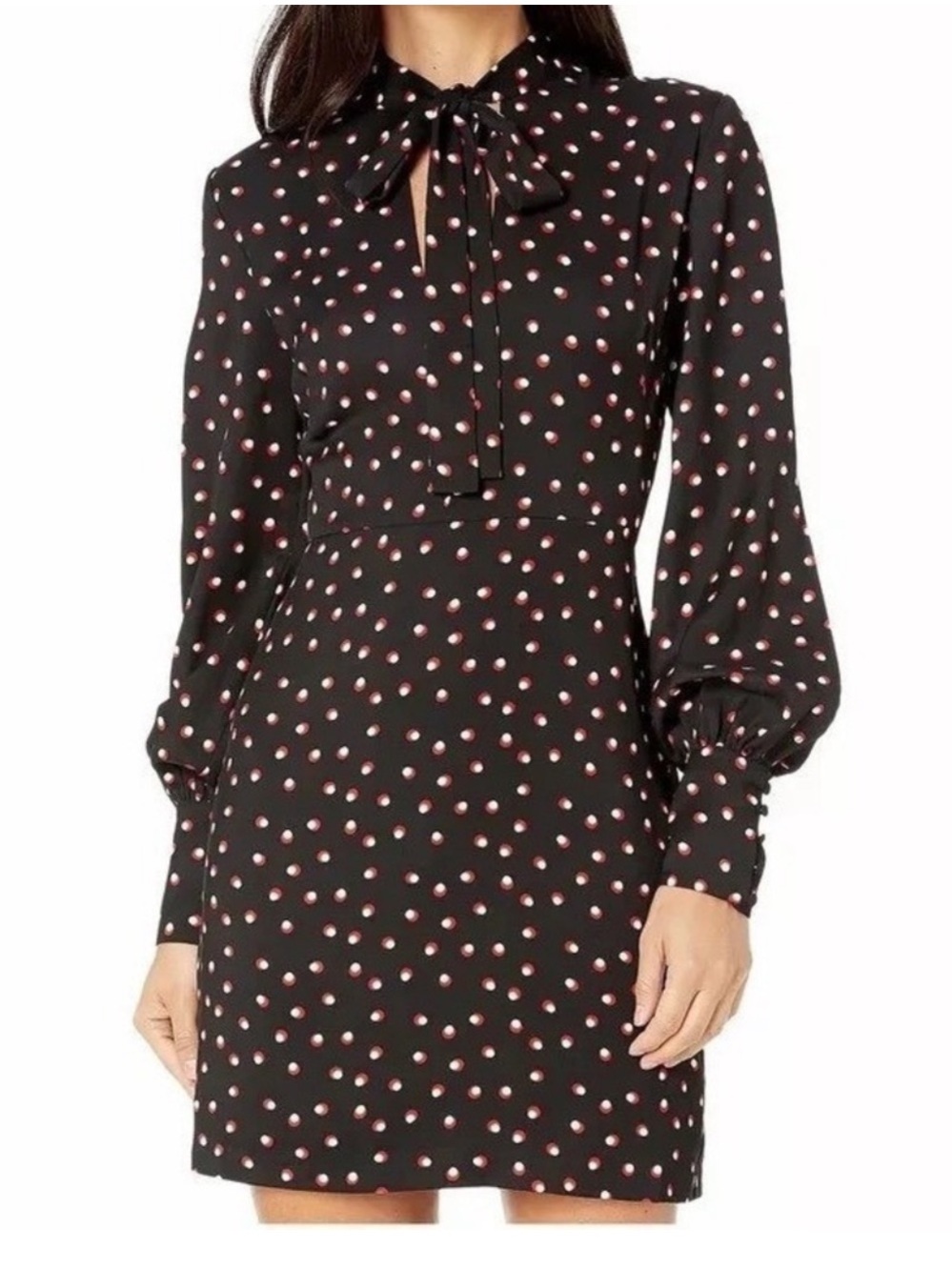 Bardot Polka Dot Luxury Long Sleeve Dress Size 8